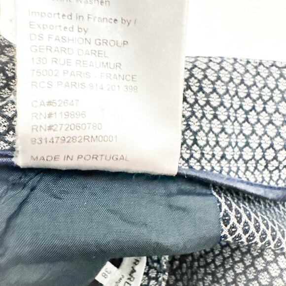 Gerard Darel Paris Pleated Straight Leg Brocade Mini Patterned Pants SIze 38 - Picture 8 of 10